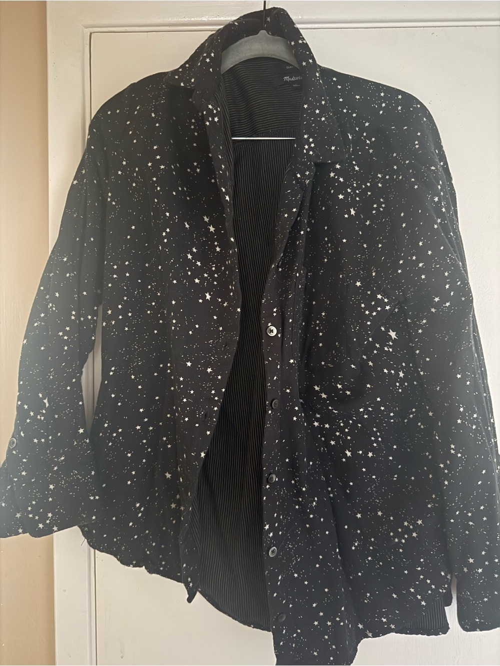 Madewell Black Star-Print Button Jacket